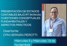 19/11 – 16 h Capacitación RQTA. Presentación de Estados Contables bajo RT 54 (NUA): Cuestiones conceptuales fundamentales y aspectos prácticos.