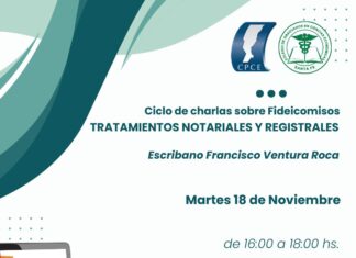 18/11 – 16 h Ciclo de charlas sobre Fideicomisos. Tratamientos Notariales y registrales