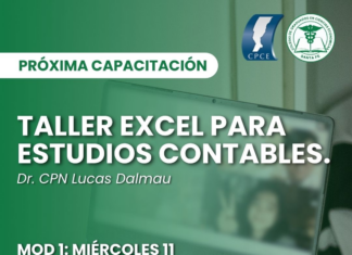11/03 – 15hs Taller Excel para Estudios Contables 2026. Dr. CPN Lucas Dalmau