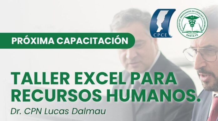 06/05 – 15hs Taller Excel para RRHH 2026. Dr. CPN Lucas Dalmau.