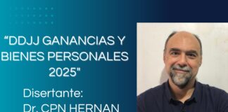 21/04 y 22/04 – 17hs Capacitación Reconquista. DDJJ Ganancias y Bs. Personales 2025. Dr. Hernán D’agostino