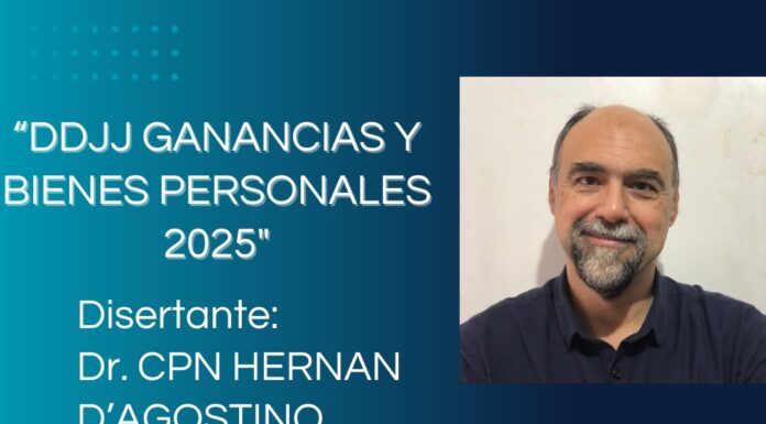 21/04 y 22/04 – 17hs Capacitación Reconquista. DDJJ Ganancias y Bs. Personales 2025. Dr. Hernán D’agostino