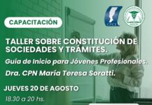 20/08 – 18.30 h Taller sobre Constitución de Sociedades y Trámites: Guía de Inicio para Jóvenes Profesionales