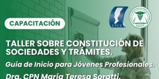 20/08 – 18.30 h Taller sobre Constitución de Sociedades y Trámites: Guía de Inicio para Jóvenes Profesionales